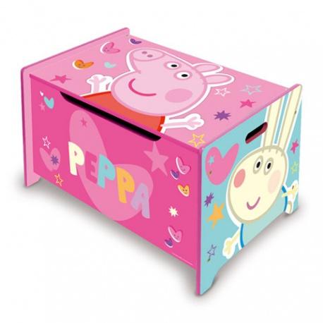 Detský drevený nábytok 2v1 PEPPA PIG Lavica / Box na hračky, PP13985