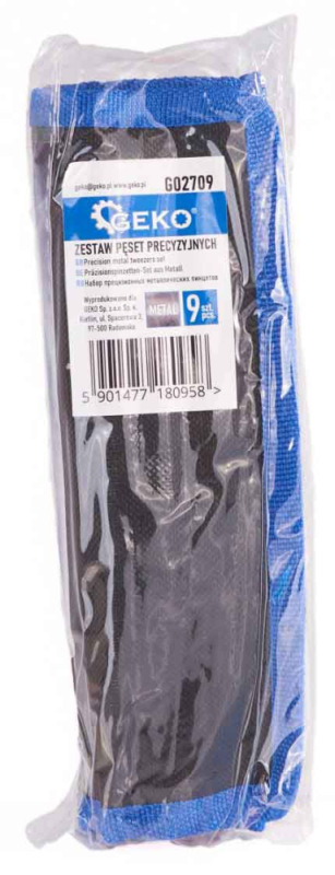 Sada antistatických nerezových pinziet, 9-dielna sada, GEKO 1