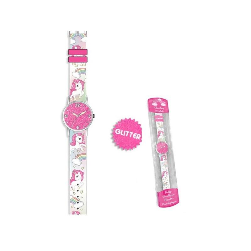 KIDS LICENSING® Detské analógové hodinky UNICORN Glitter
