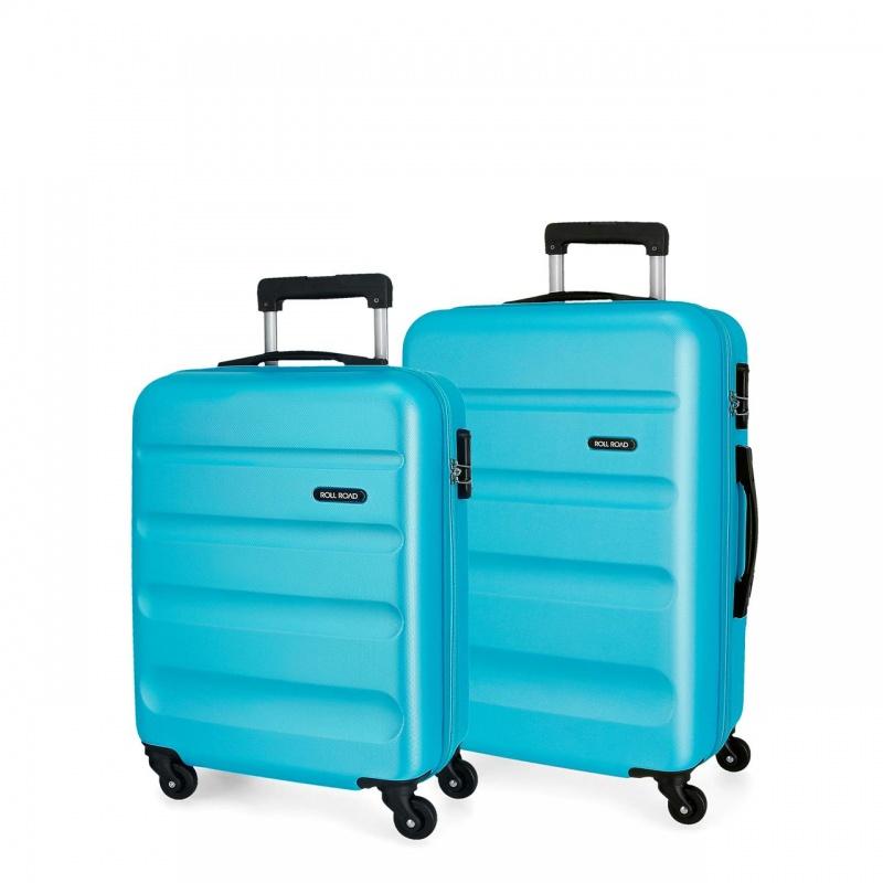 ROLL ROAD Flex Azul Claro, Sada ABS cestovných kufrov, 55-65cm, 584956A