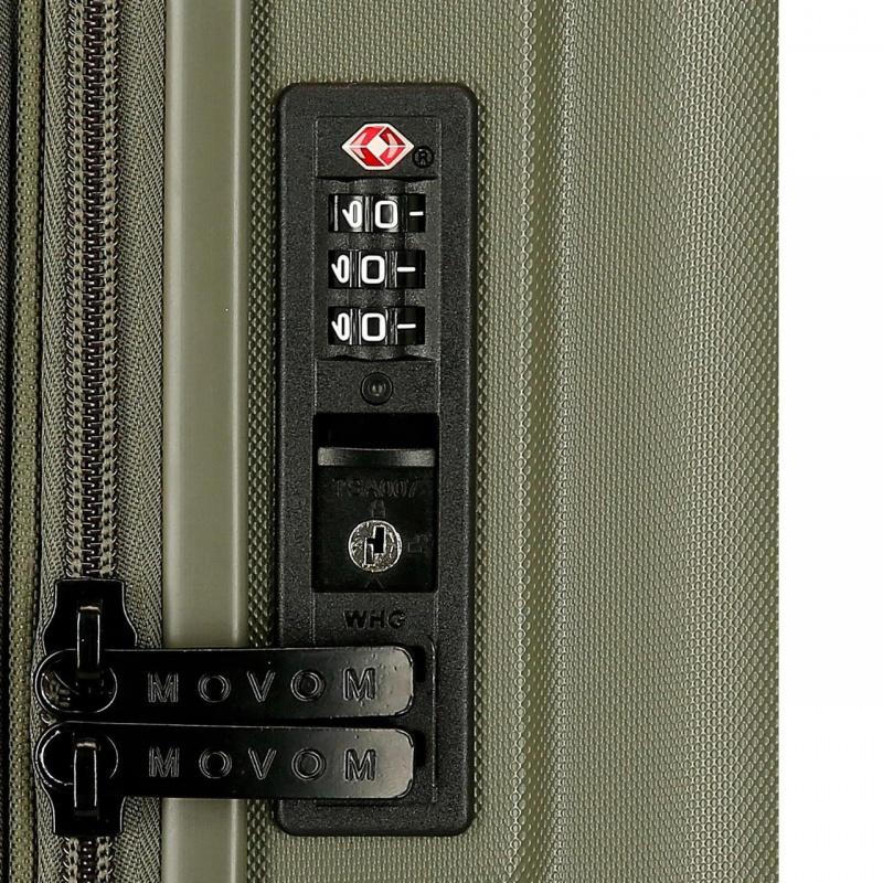 JOUMMA BAGS MOVOM Wood Khaki, Sada luxusných ABS cestovných kufrov, 65cm/55cm, 531896A