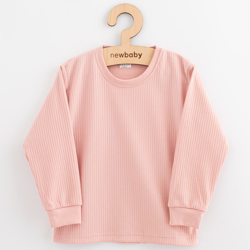 Detske bavlnené tričko s dlhým rukávom New Baby Kindergarten pudrovo ružové 122 (6-7 rokov)