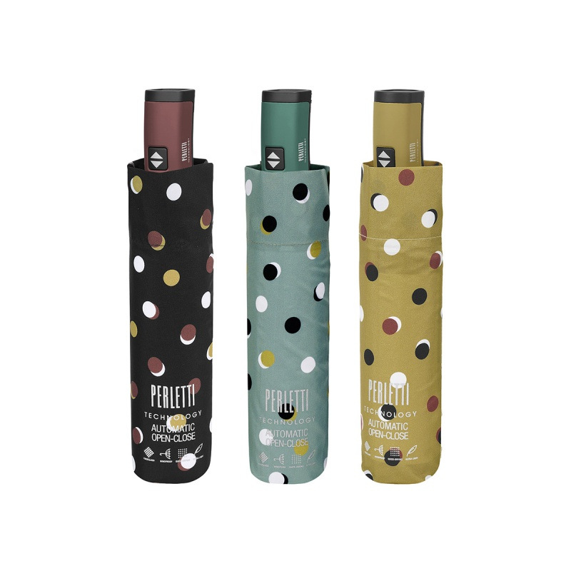 Dámsky mini dáždnik Perletti Technology s bodkovaným vzorom / zelený, 21780 2