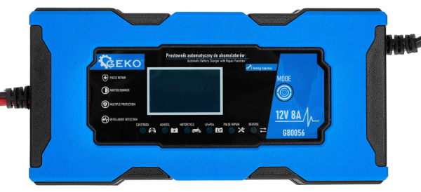 Nabíjačka autobatérii s funkiou opravy, 230 V, 12V, intenzita prúdu 8A, AGM/GEL, GEKO 9