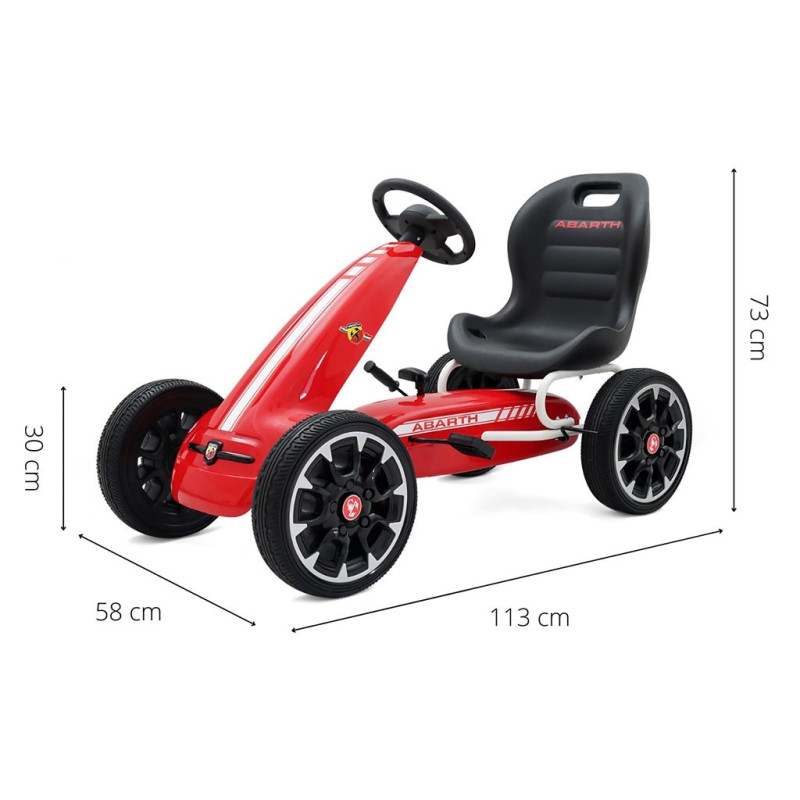 Detská šliapacia motokára Go-kart Milly Mally Abarth červená 4