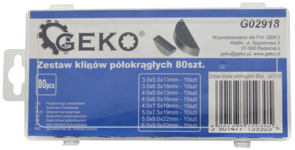 Sada klinov polkruhových, 80 - dielna, GEKO 3
