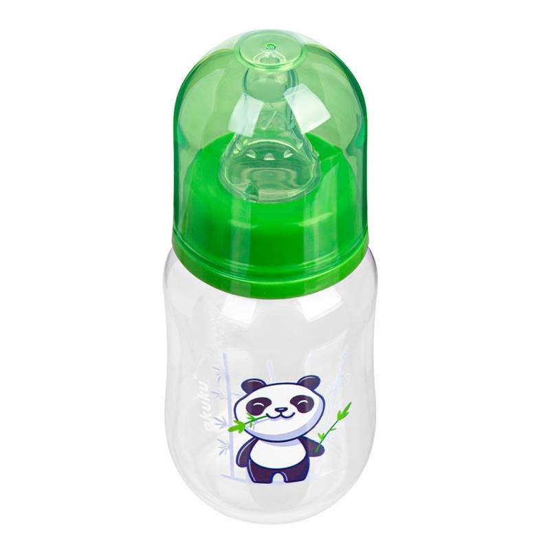 Fľaša s obrázkom Akuku 125 ml panda zelená