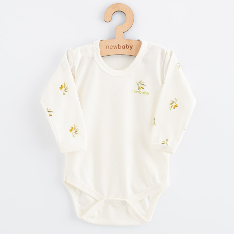 Dojčenské body s dlhým rukávom z organickej bavlny New Baby Olivy 74 (6-9m)