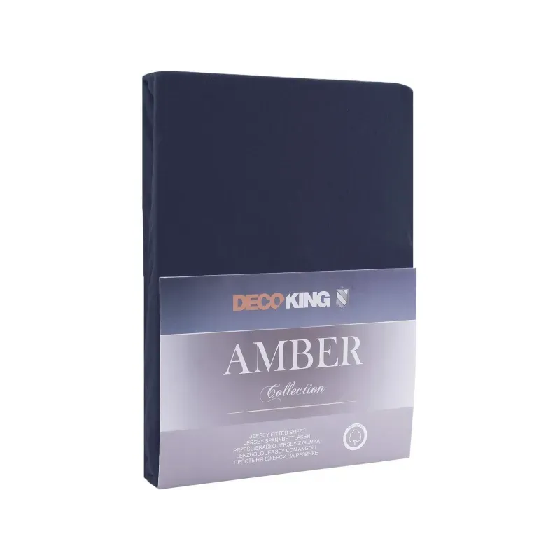 DecoKing, Prestieradlo / plachta Amber 180-200/200cm, tmavomodrá