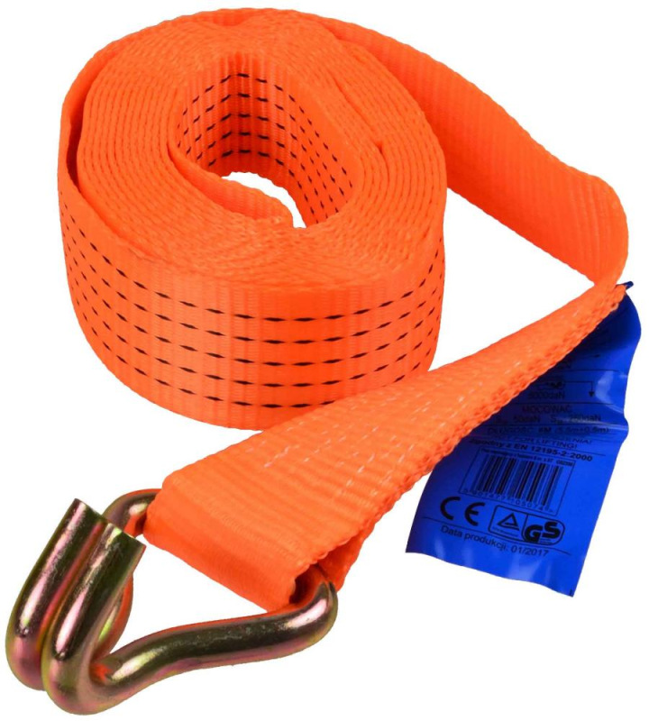 Remeň upínací s račňou 5000 kg, 2 háky, 50 mm x 6 m, GEKO 3