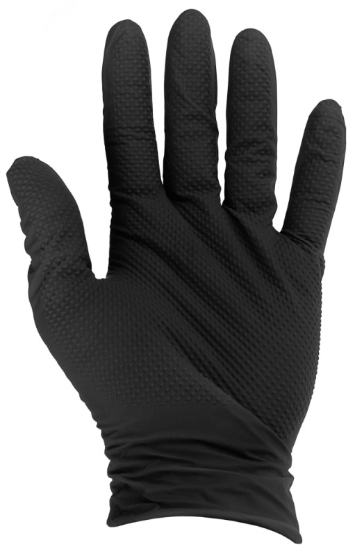 Rukavice nitrilové čierne, sada 50ks, veľkosť XL, SOLID GRIP, GEKO 2