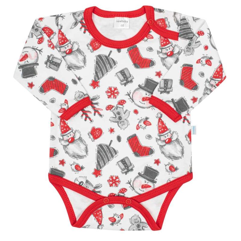 Dojčenské body s dlhým rukávom New Baby Christmas 56 (0-3m)