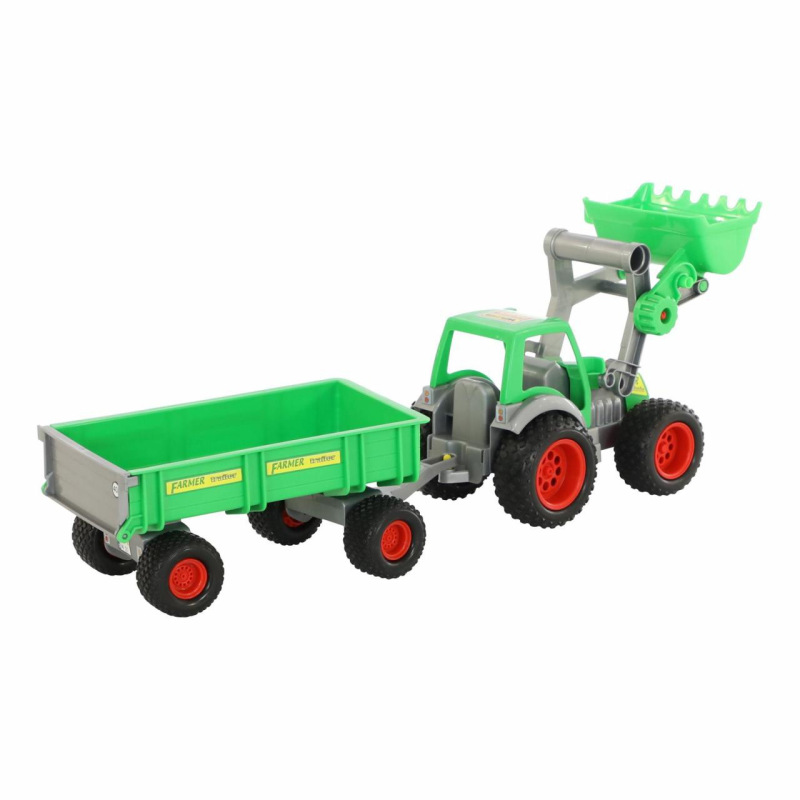 Traktor farmár s lopatou a prívesom 2