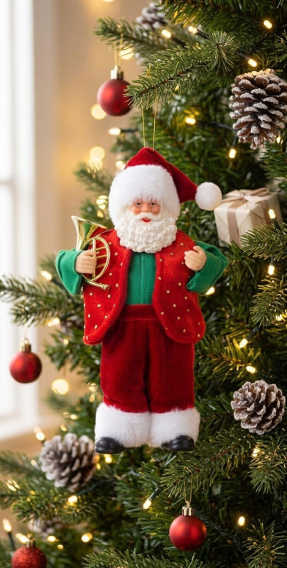 Dekorácia MagicHome Vianoce, santa, textil, 6x11x18 cm 1