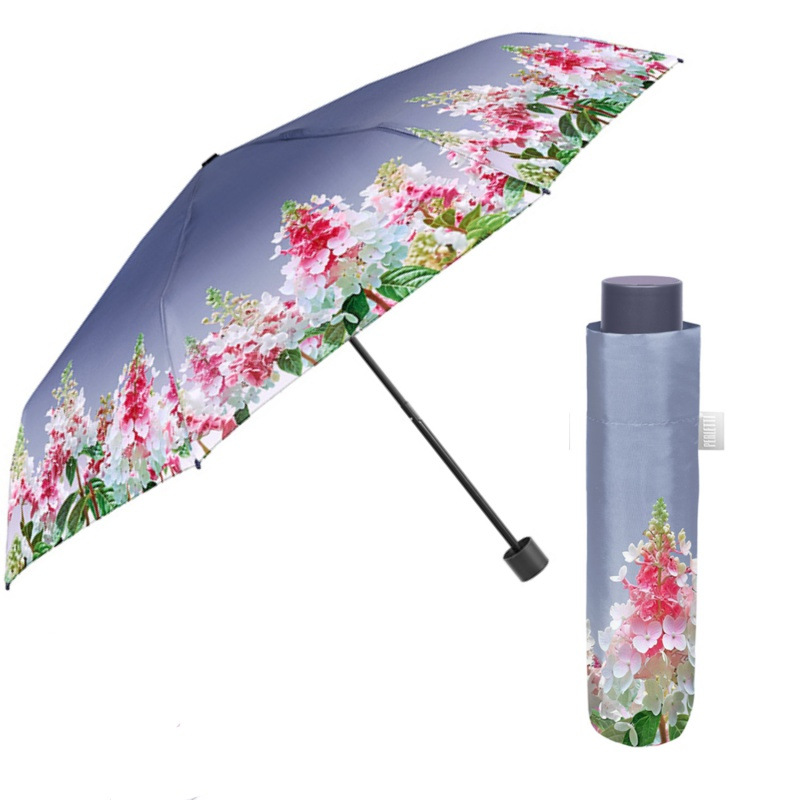 Dámsky mini manuálny dáždnik Perletti Time Flowers – modrý, 26491