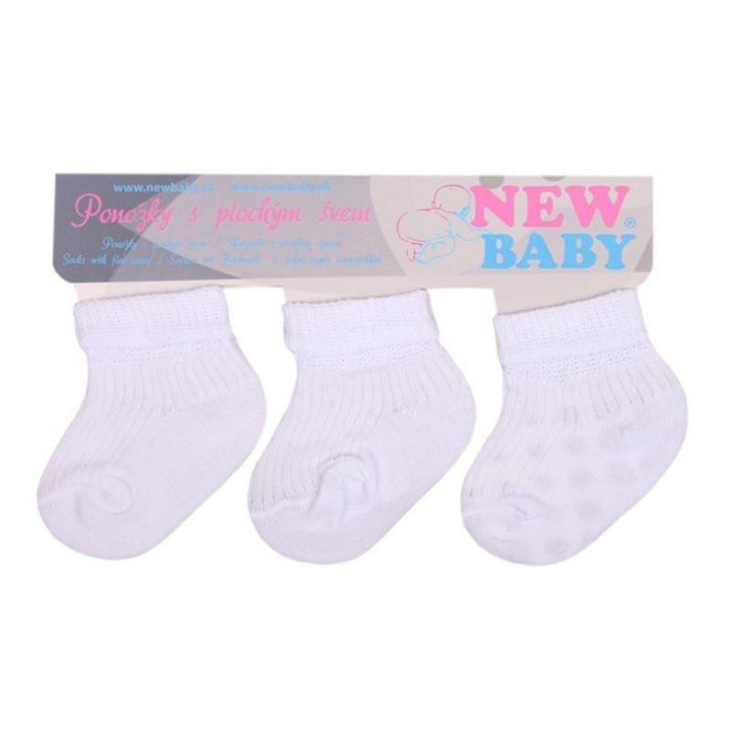 Dojčenské pruhované ponožky New Baby biele  - 3ks 74 (6-9m)