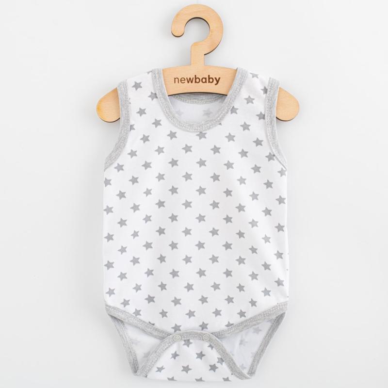 Dojčenské body bez rukávov New Baby Classic II hviezdičky šedé chlapec 80 (9-12m)