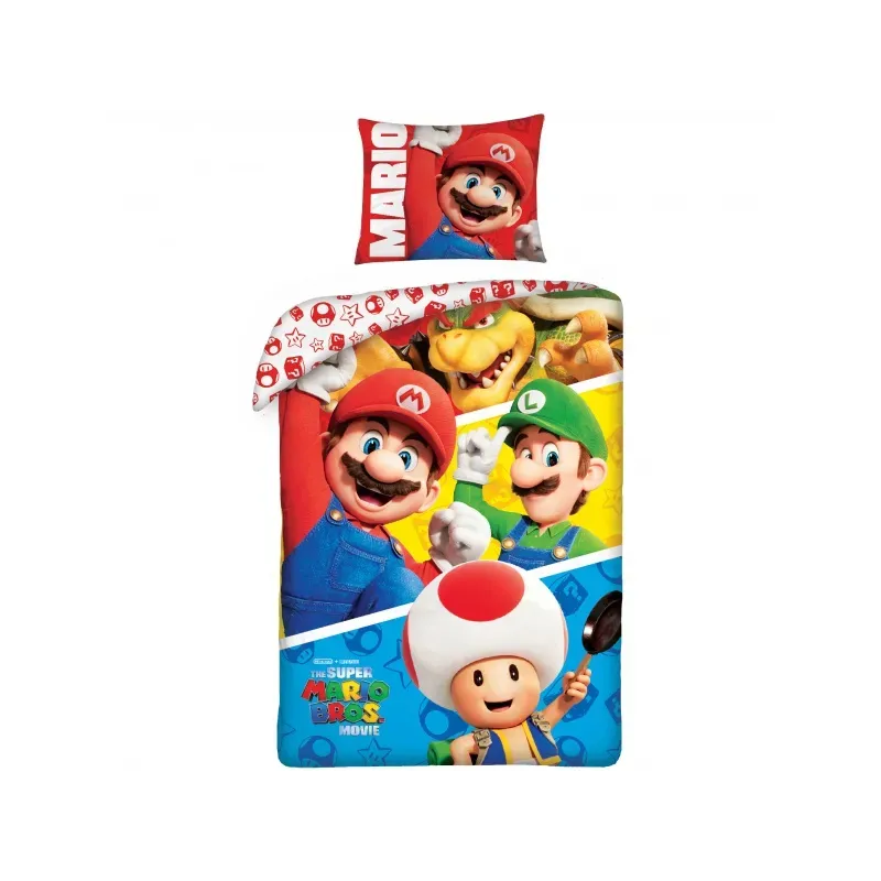 HALANTEX Obojstranné bavlnené obliečky SUPER MARIO, 140/200+70/90, SMM003BL