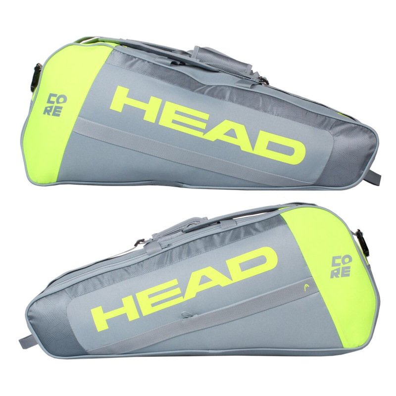 Core 6R Combi 2021 taška na rakety šedá-žltá 1