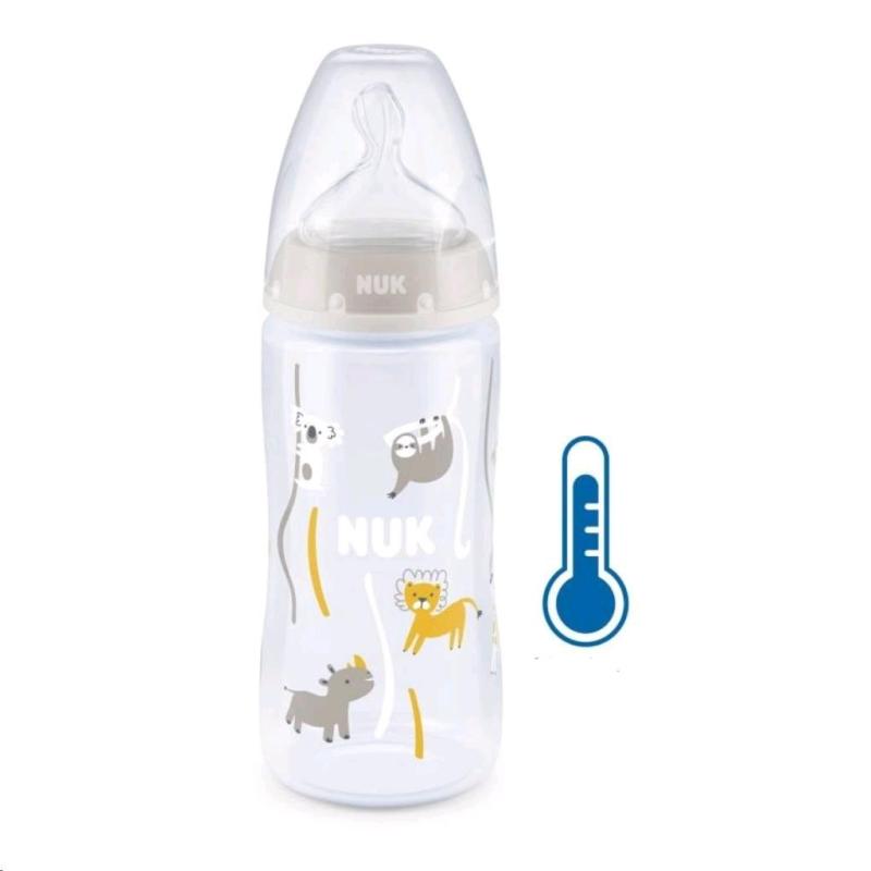 Dojčenská fľaša NUK FC+Temperature Control 300 ml BOX-Flow Control cumlík beige