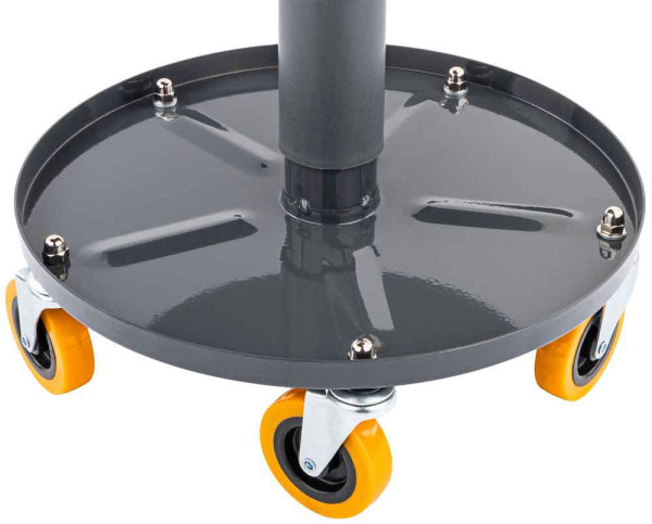Stolička kruhová s pojazdovými kolieskami, výška sedenia 40-52 cm, POWERMAT 4