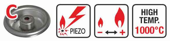 Plynový horák s priemerom dýzy 47 mm, pripojenie na závit 7/16", 1000 °C, ELICO 2