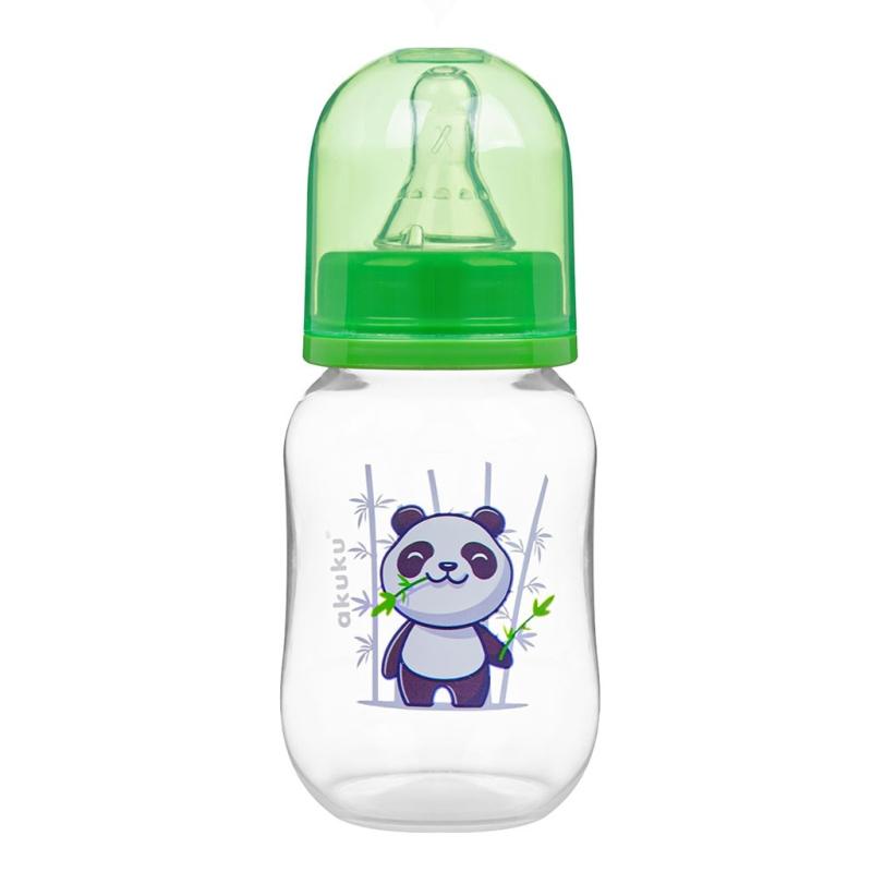 Fľaša s obrázkom Akuku 125 ml panda zelená