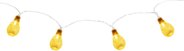 Reťaz MagicHome Vianoce Lantern Ball, zlatá, 2xAA, osvetlenie, interiér