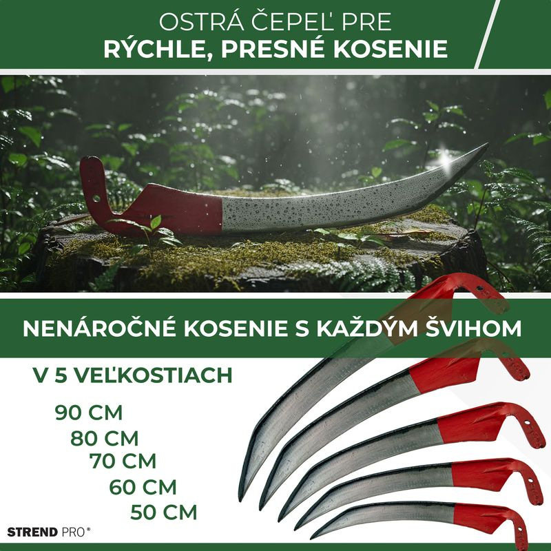 Kosa EURO 80 cm, kovaná, na trávu 5