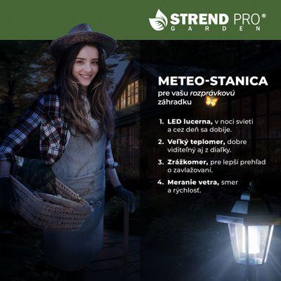 Meteostanica SWS29, 158 cm, záhradný zrážkomer, teplomer, solárna lampa, smer vetra