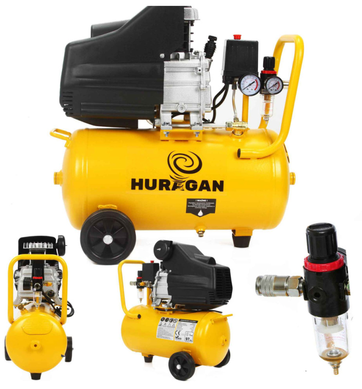 Kompresor olejový 1-piestový 1,5 kW, 216 l/min, 230V, vzdušník 24 litrov, HURAGAN 5