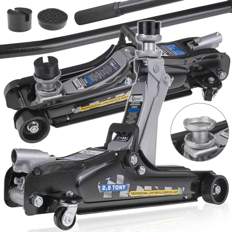 Zdvihák hydraulický pojazdný nízky 2.500 kg, 85-380 mm, kartón, GEKO 17