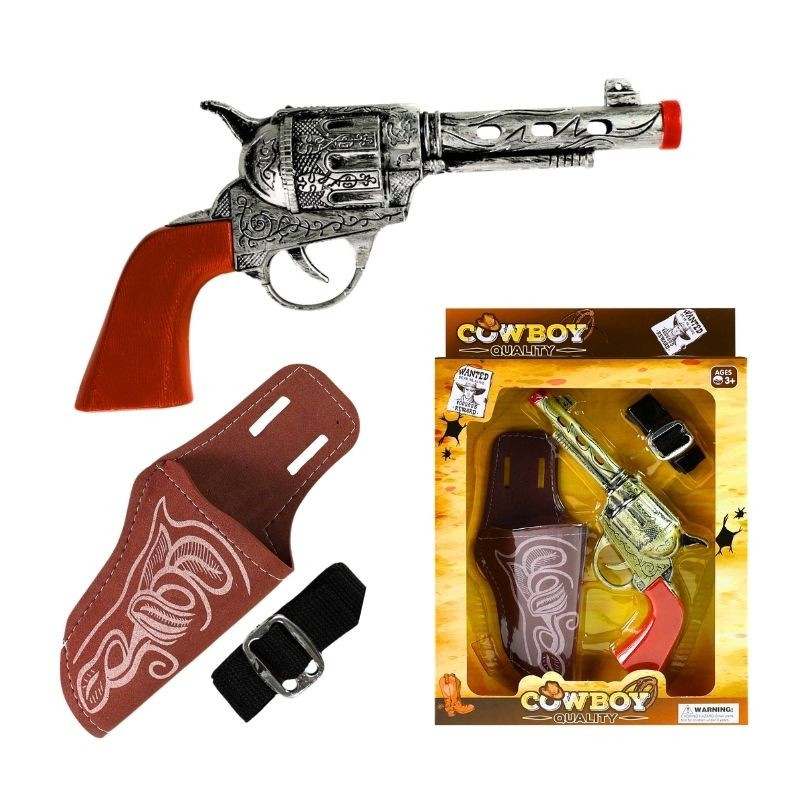Kovbojská pištoľ s puzdrom a zvukom 2 druhy