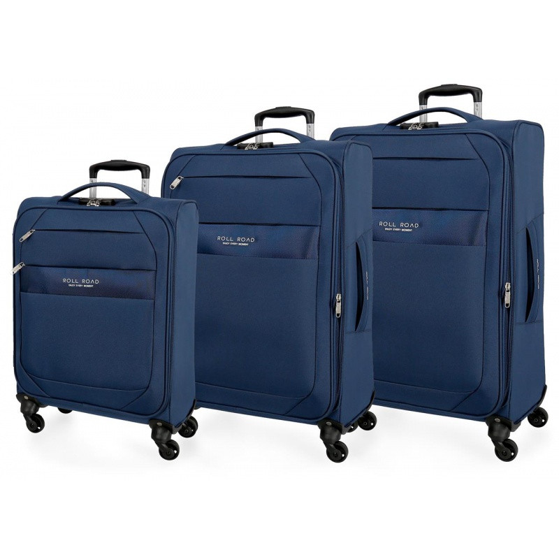 JOUMMA BAGS Sada textilných kufrov ROLL ROAD ROYCE Blue / Modrá, 55-66-76cm, 5019423