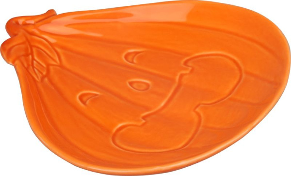 Dekorácia MagicHome Nature, tanierik v tvare tekvice, porcelán, 15,4x14,6x2,1 cm 3