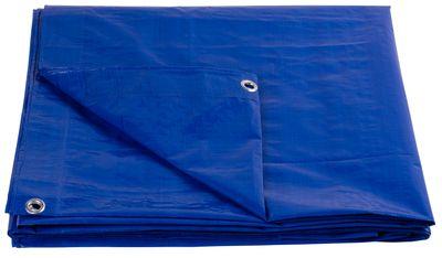 Plachta Tarpaulin Standard 6x10, zakrývacia, 80 g/m2, modrá, s okami