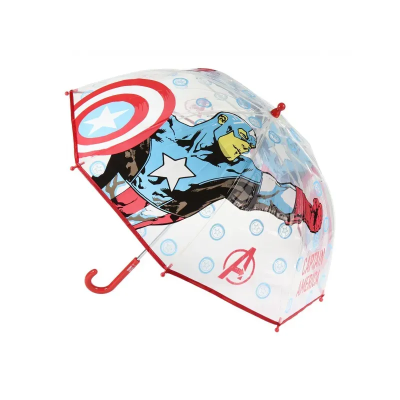 CERDÁ Detský dáždnik AVENGERS Captain America Transparent, 2400000548