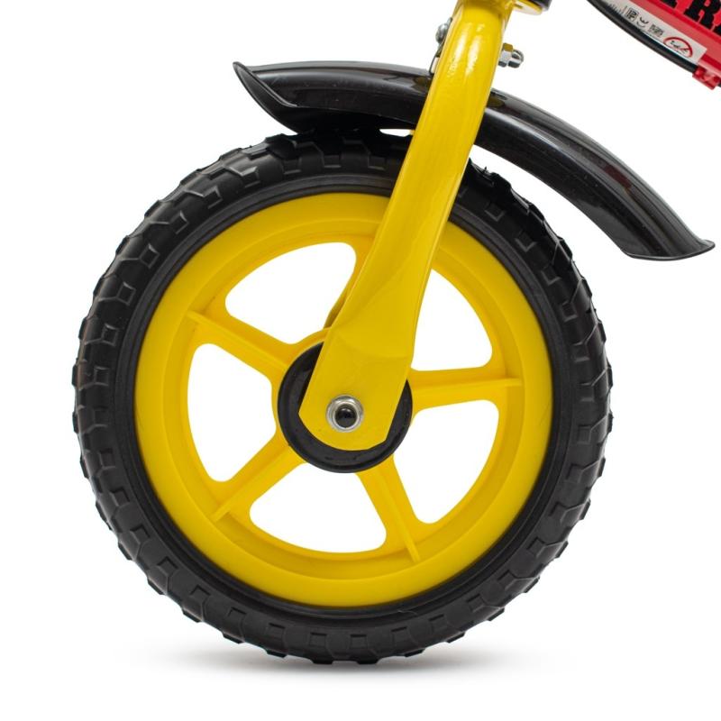 Detský balančný bicykel s brzdou Baby Mix Traveller červený