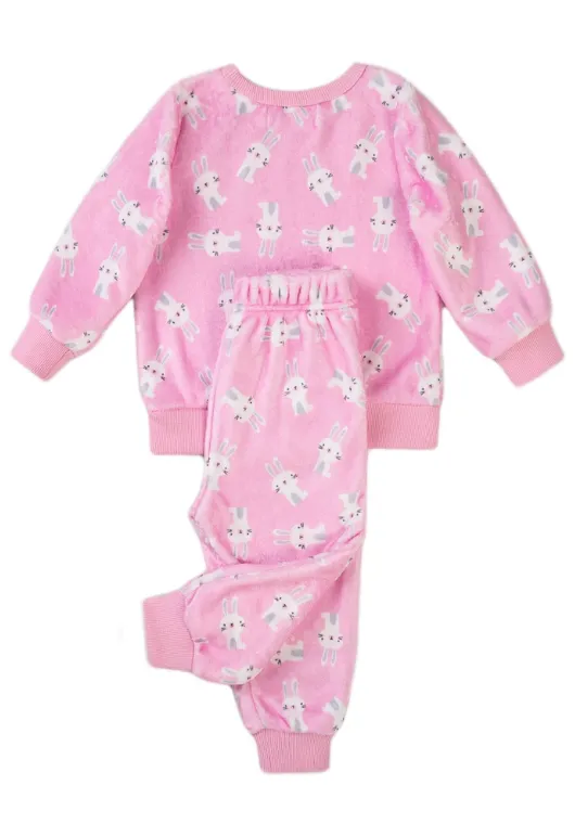 Pyžamo dievčenské fleecové, Minoti, TG PYJ 22, ružová, veľ. 104-110