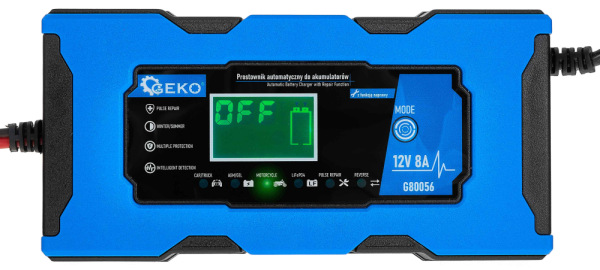 Nabíjačka autobatérii s funkiou opravy, 230 V, 12V, intenzita prúdu 8A, AGM/GEL, GEKO 2