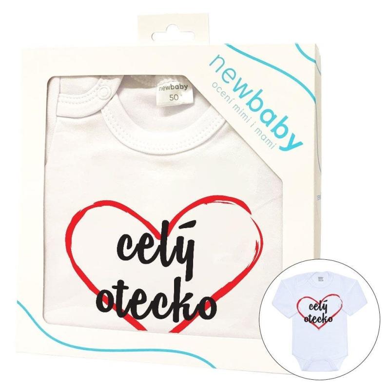 Body s potlačou New Baby celý otecko - darčekové balenie 80 (9-12m)