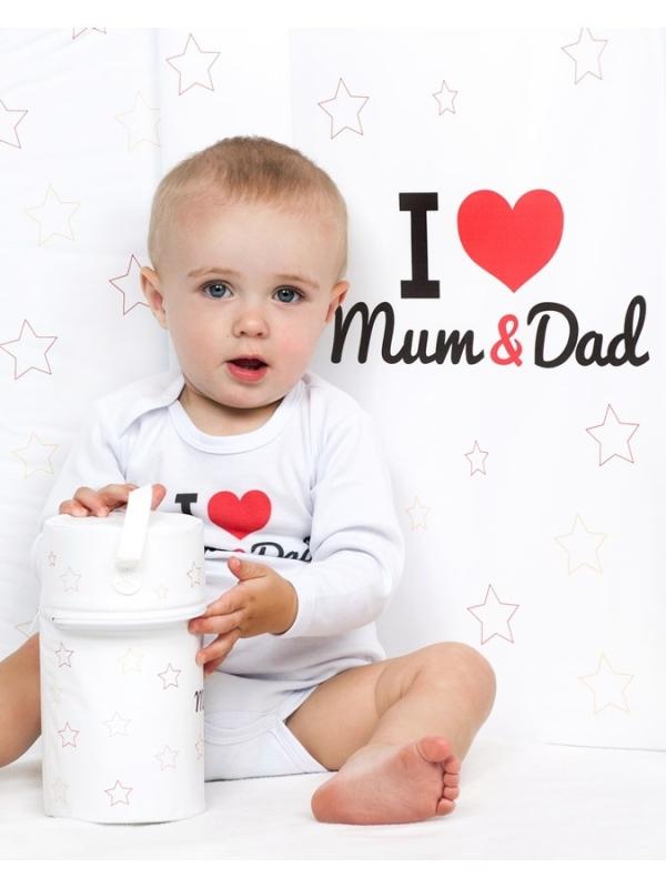 Body s potlačou New Baby I Love Mum and Dad 50