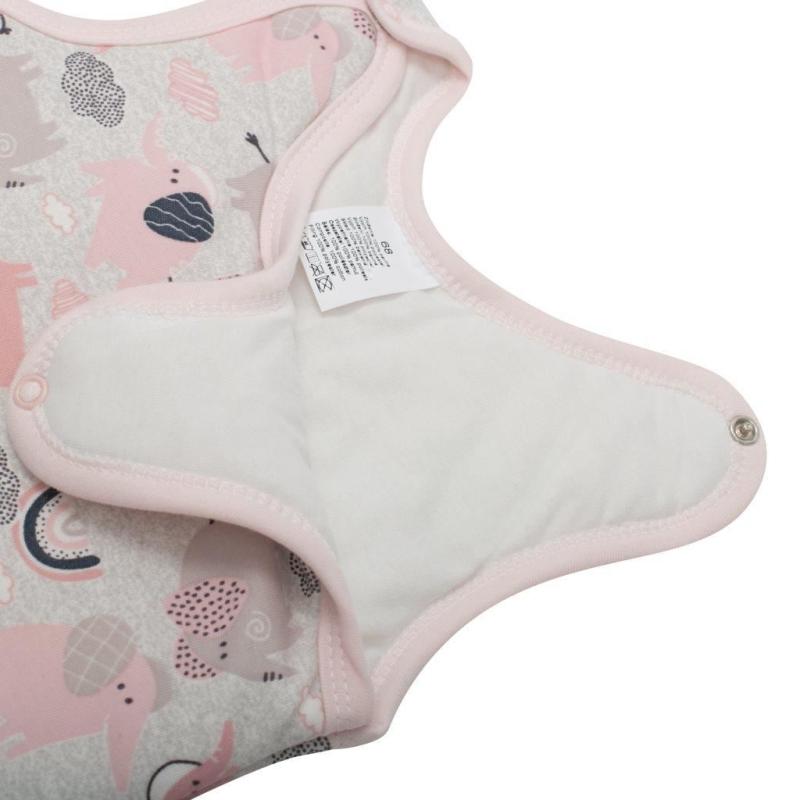 Dojčenské zateplené dupačky New Baby Šťastné Sloníky ružová 80 (9-12m)