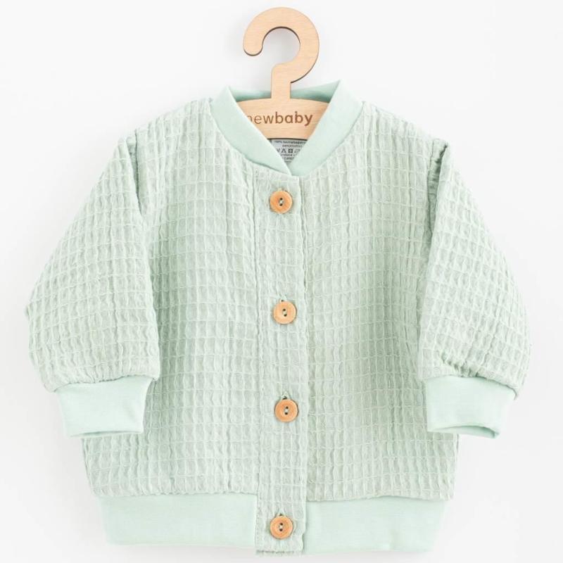 Dojčenský mušelínový kabátik New Baby Comfort clothes šalviová 80 (9-12m)