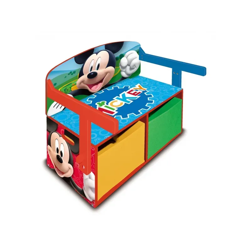 ARDITEX Detský drevený nábytok 3v1 MICKEY MOUSE (Lavička, Box na hračky, Stolík), WD14006