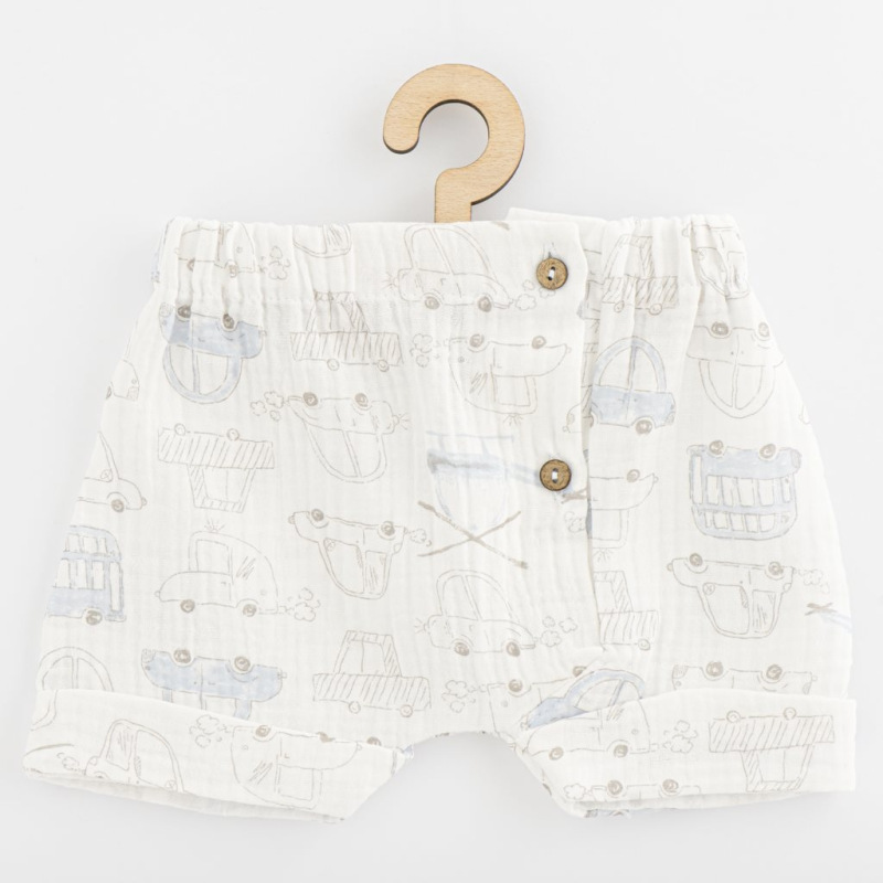 Dojčenská mušelínová košeľa s kraťasmi New Baby My Cars 68 (4-6m) 2