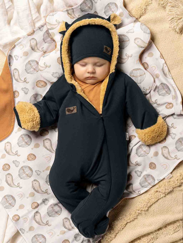 Zimný dojčenský overal Nicol Miki graphite 68 (4-6m) 1