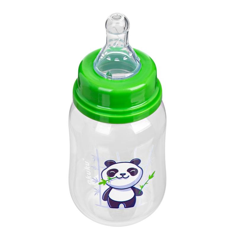 Fľaša s obrázkom Akuku 125 ml panda zelená