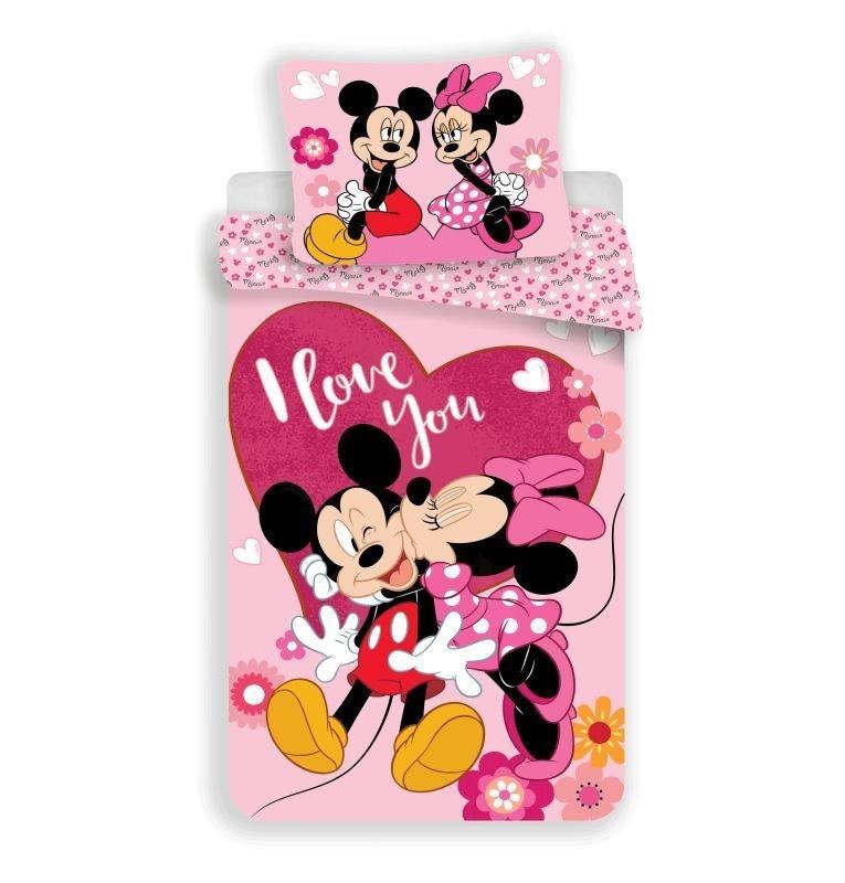 JERRY FABRICS Obliečky Mickey a Minnie Kiss micro 140/200, 70/90