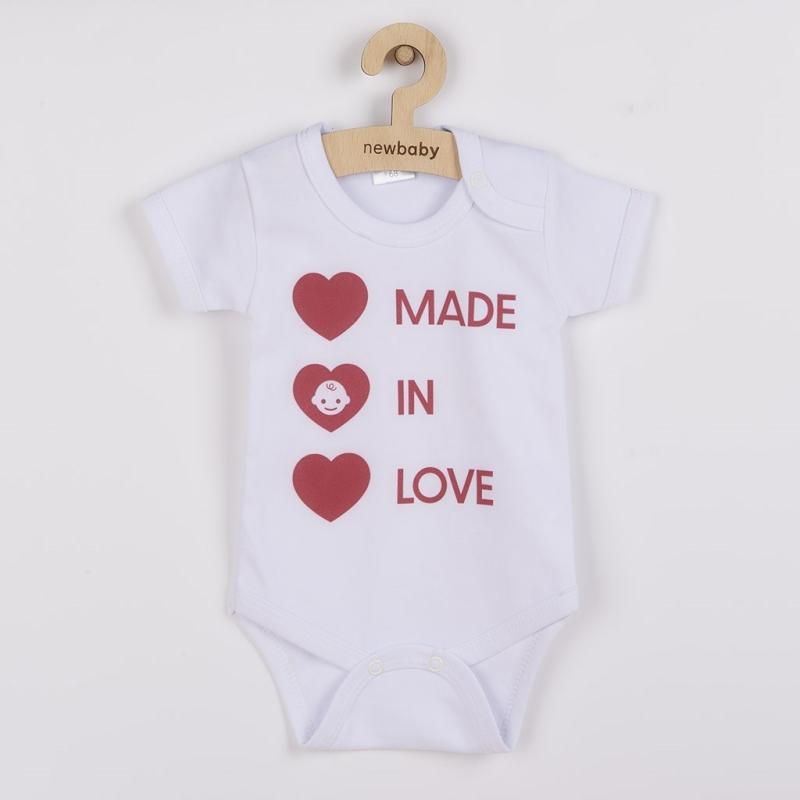 Body s potlačou New Baby MADE IN LOVE - darčekové balenie 50